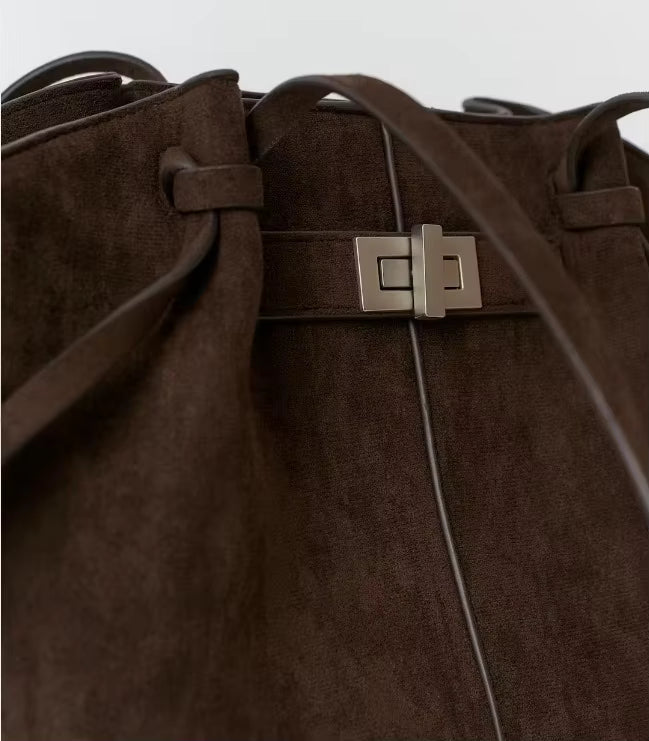 SOERA Dina Bat-Wing Suede Tote Bag - Bag - Brown
