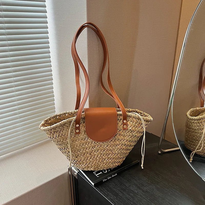 SOERA Sophia Woven Rattan Shoulder Bag - Bag - Beige