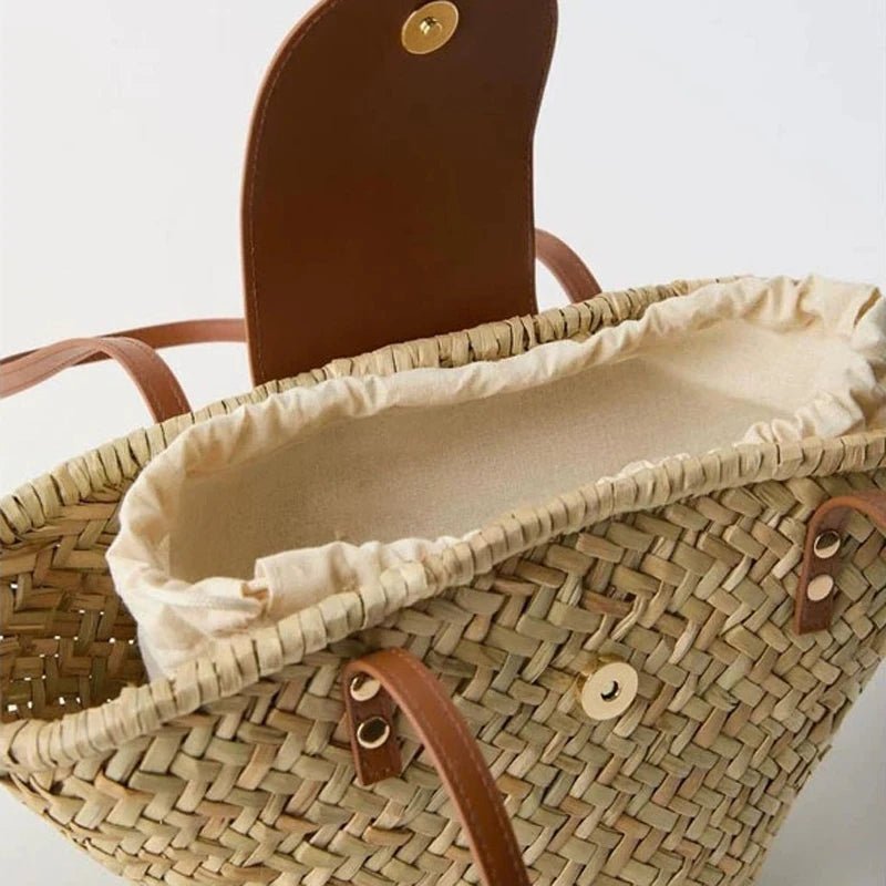 SOERA Sophia Woven Rattan Shoulder Bag - Bag - Beige