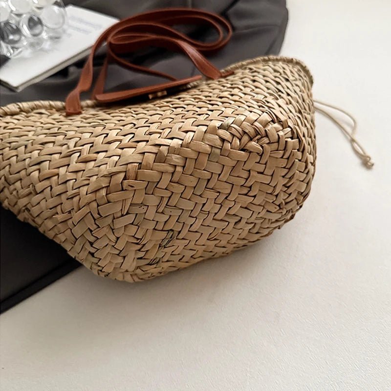 SOERA Sophia Woven Rattan Shoulder Bag - Bag - Beige