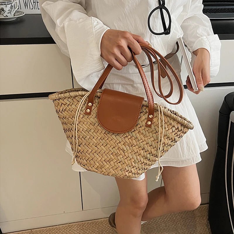 SOERA Sophia Woven Rattan Shoulder Bag - Bag - Beige