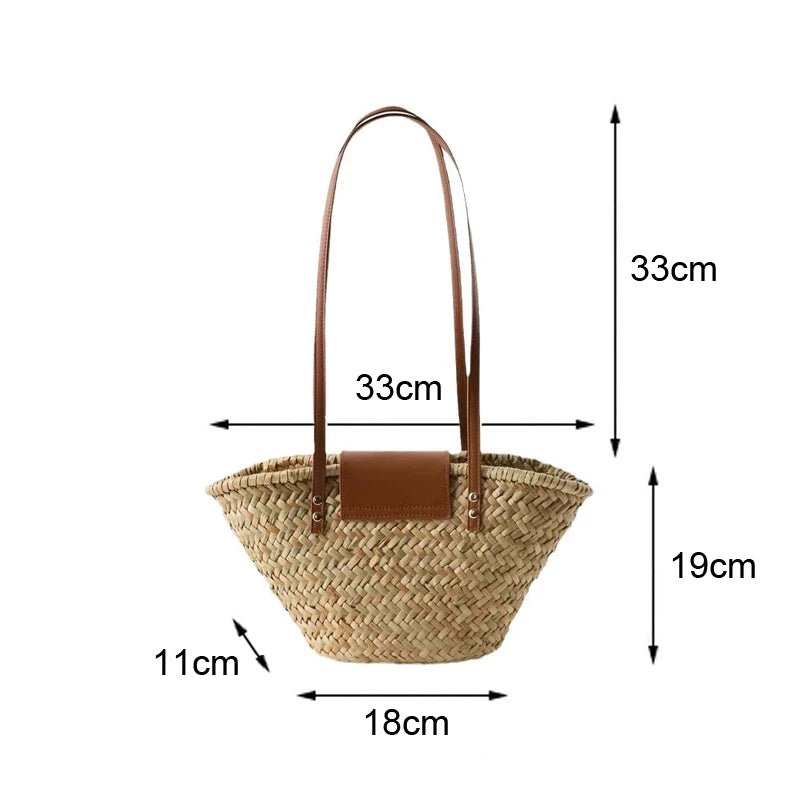 SOERA Sophia Woven Rattan Shoulder Bag - Bag - Beige