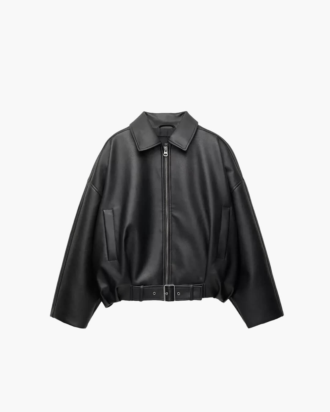 SOERA Caroline Vegan Leather Jacket - Jackets - jA1760504685430142073 Black S