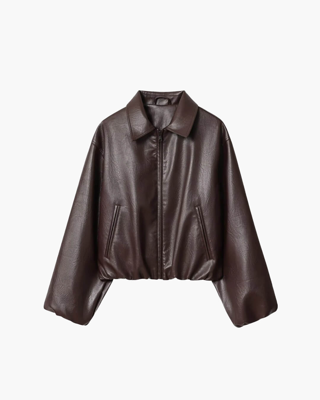 SOERA Marivic Zip Up Faux Leather Jacket - Jackets - rT1775572252224099926 Brown XS