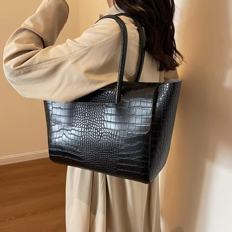 Jessica Embossed Vegan Leather Tote