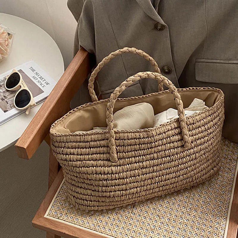 SOERA Olivia Hand-Woven Straw Tote Bag - Bag - SOERA-569603-KHA-OS-90915 Brown