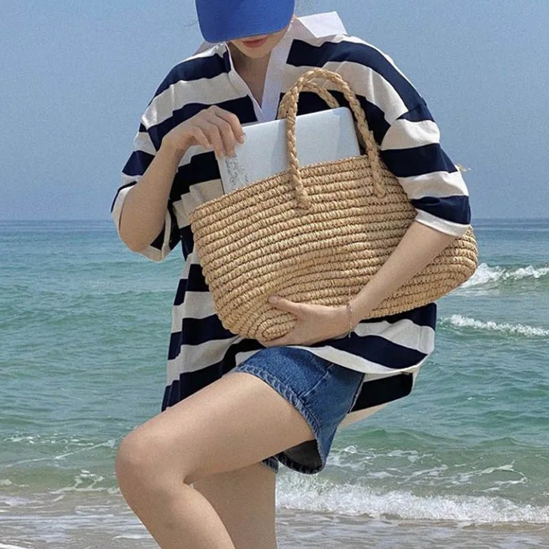 SOERA Olivia Hand-Woven Straw Tote Bag - Bag - SOERA-569603-KHA-OS-90915 Brown