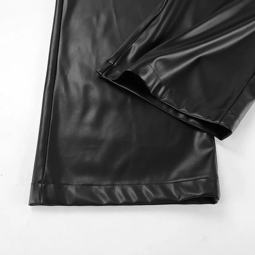 SOERA Ada Wide Leg Leather Pants - Bottoms - Ba1770383550816497182 S