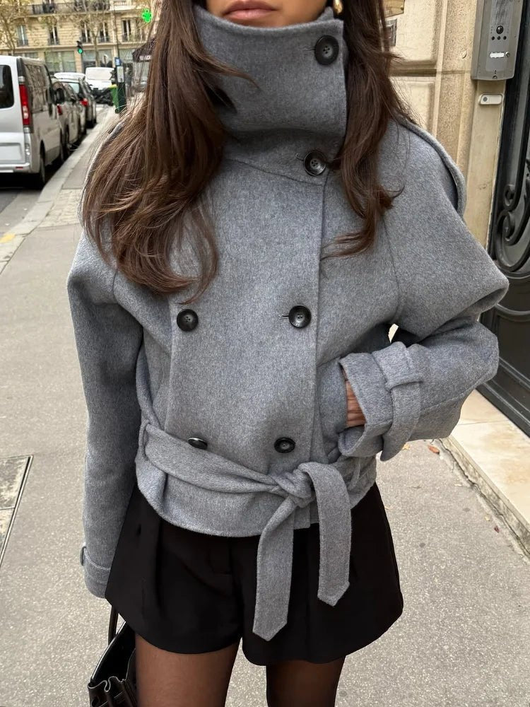SOERA Ruth Double-Breasted Turtleneck Coat - Coat - SOERA-504195-DEF-OS-09187 S