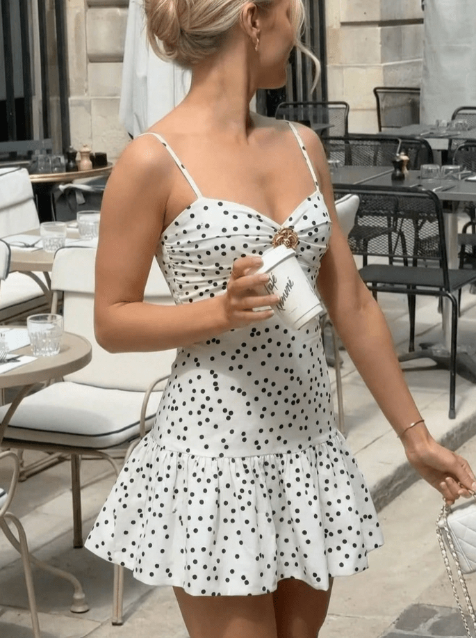 SOERA Sophia Polka Dot Mini Dress - Dress - SOERA-866243-DEF-M-98531 M