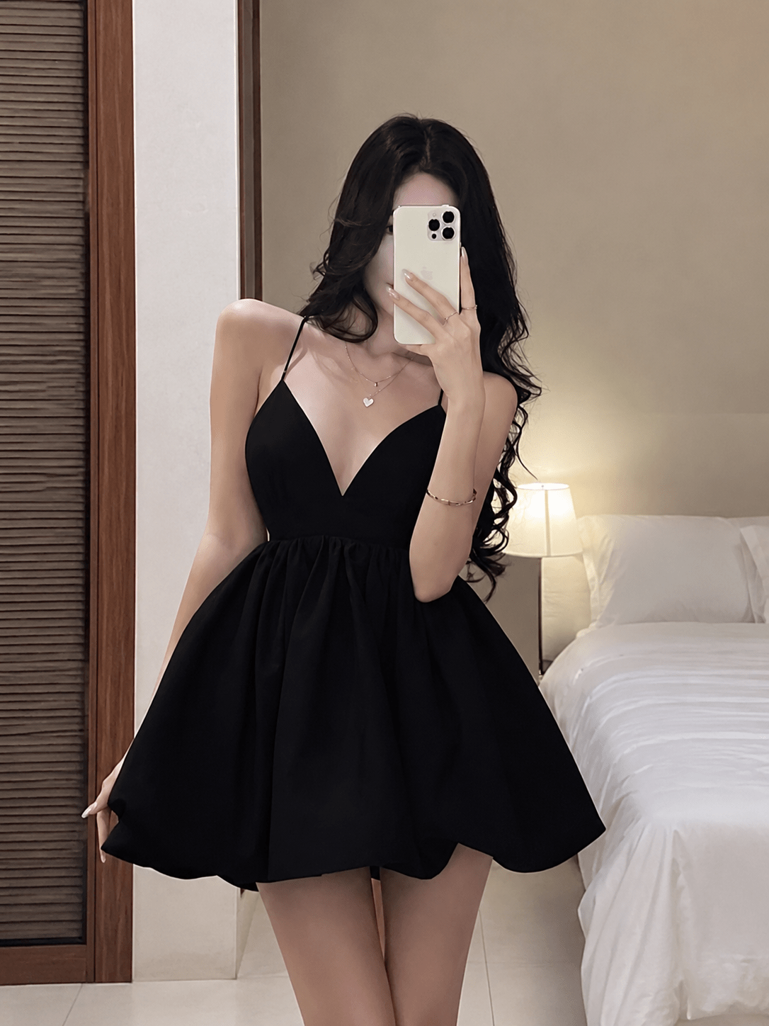 SOERA Abigail V Neck Layered Mini Dress - Dresses - SOERA-936259-BLA-S-08963 Black S
