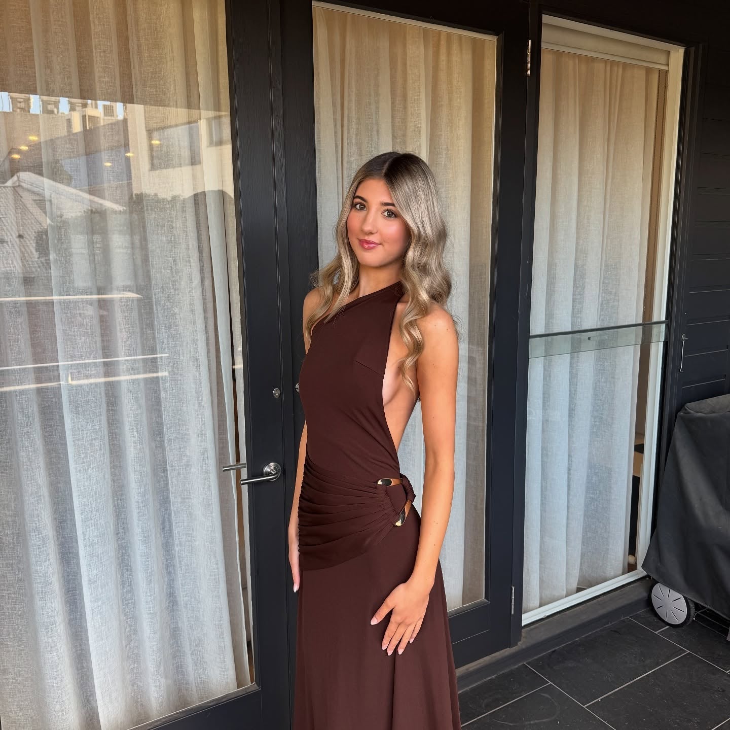 SOERA Celeste One-Shoulder Bodycon Maxi Dress - Dresses -  Brown S