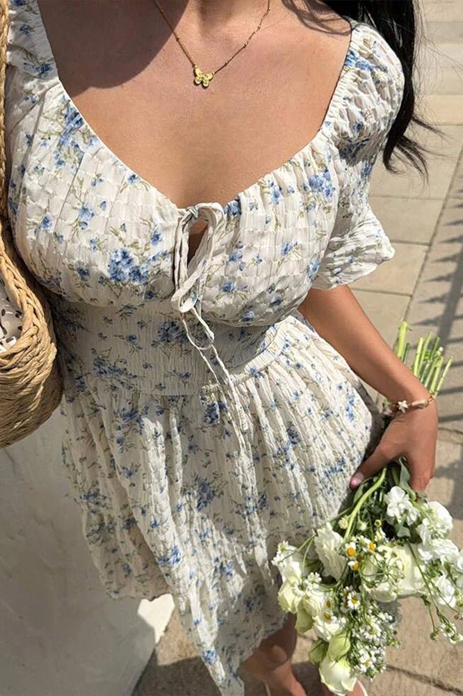 SOERA Liliana Floral Lace - Up Mini Dress - Dresses - FK1774532669752200689 S