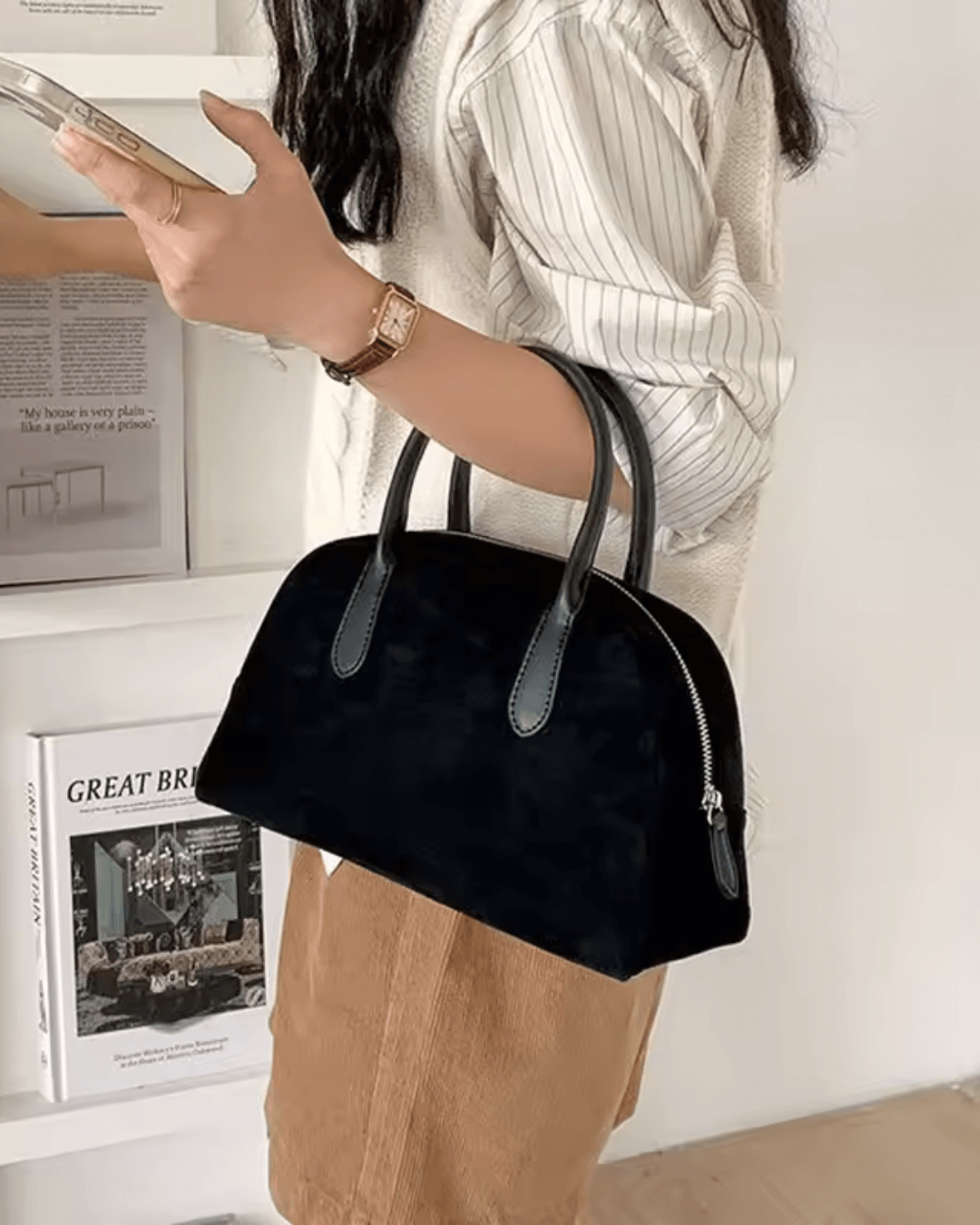 SOERA Jenny Suede Mini Bag - Handbags - 3256807951292876-;Bi1757549905549594788 Black Regular