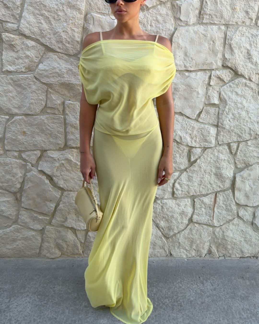 Iris Backless Mesh Maxi Dress