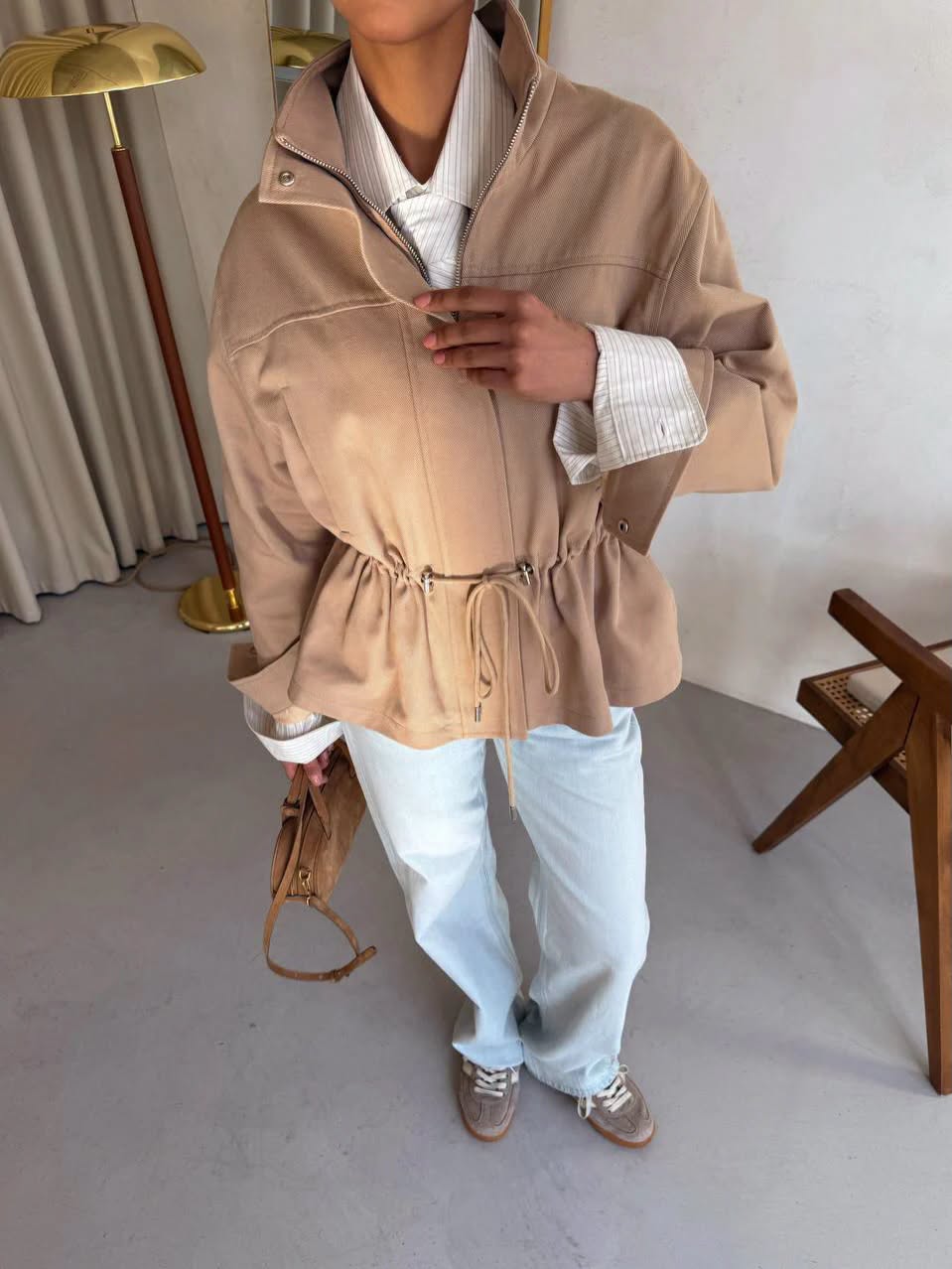 SOERA Esther Stand Collar Jacket - Jacket - SOERA-381763-KHA-L-21987 Beige L