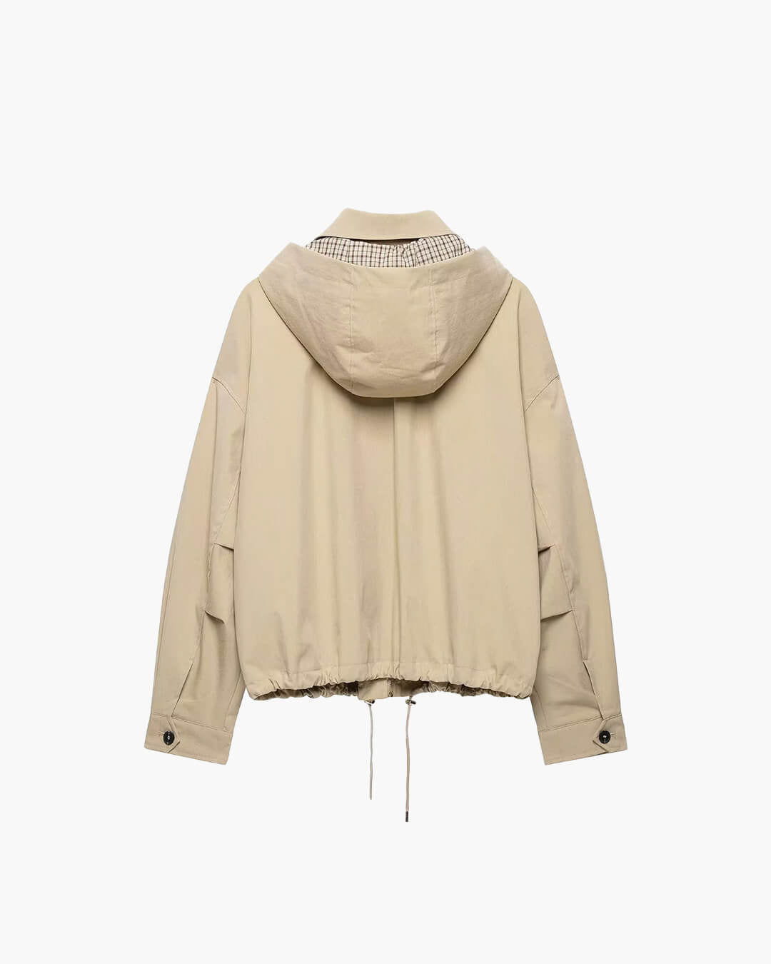 SOERA Angela Drawstring Hooded Zip Jacket - Jackets - SOERA-216963-1-XS-47075 Beige XS