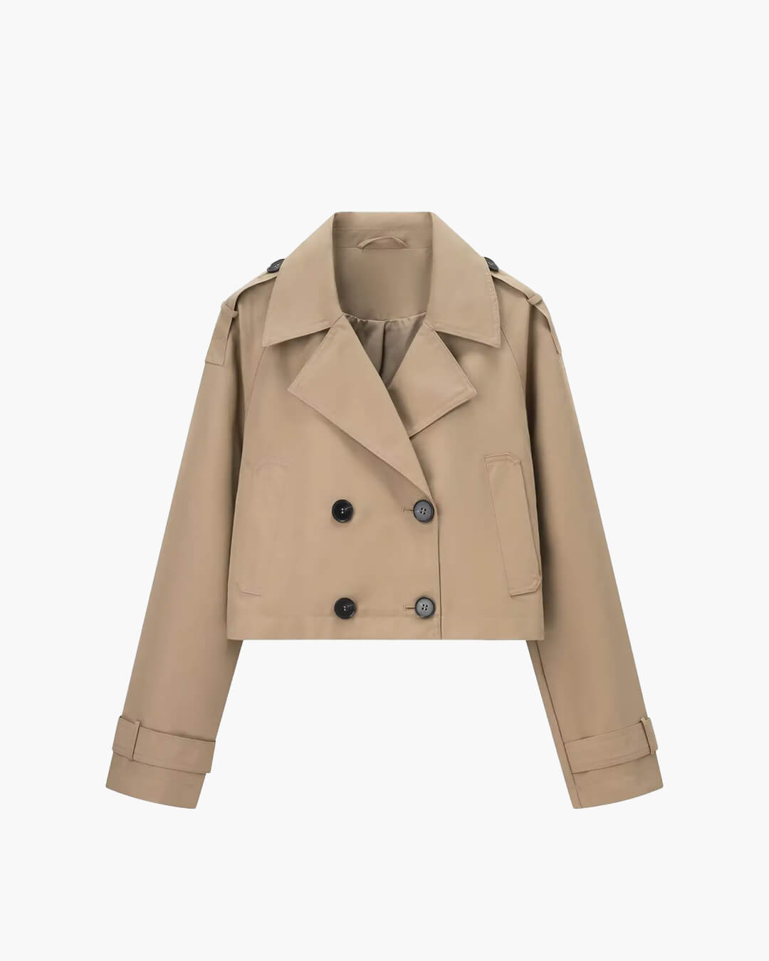 SOERA Janice Cropped Trench Coat - jackets - 3256809547252678-;Ql1757549904249862118 Beige XS