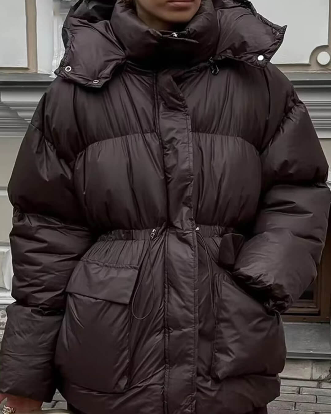 SOERA Jillian Glossy Puffer Jacket - Jackets -  Chocolate M