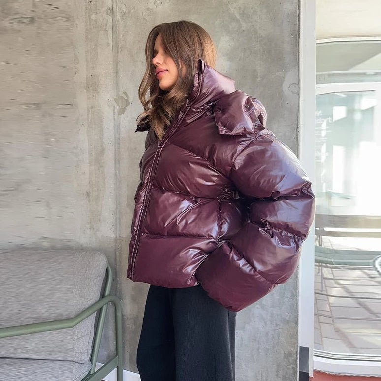 SOERA Nica Hooded Puffer Jacket - Jackets - Ui1762345864133017778 Burgundy M