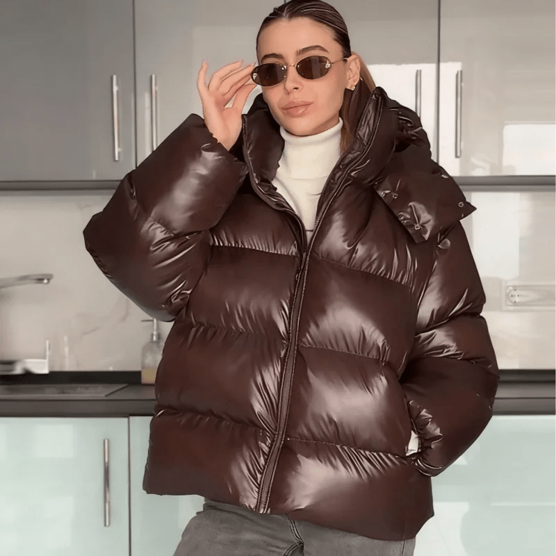 SOERA Nica Hooded Puffer Jacket - Jackets - YP1762345864132639763 Chocolate S