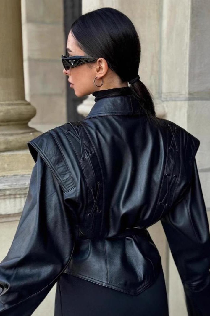 SOERA Zyra Biker Leather Jacket - Jackets - CY1761546453492270550 Black L