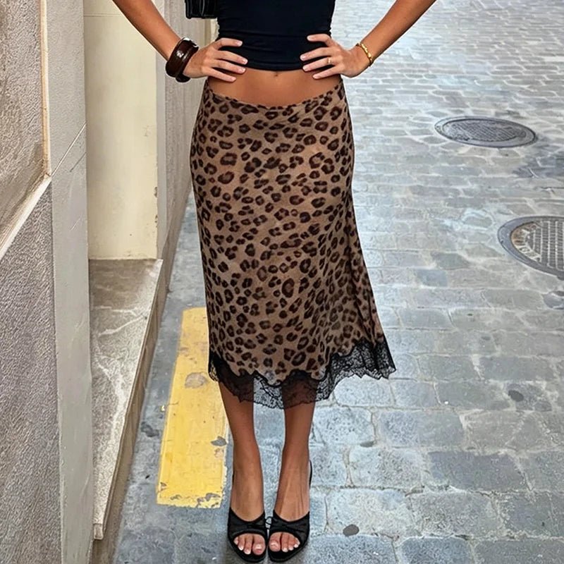 SOERA Vera Leopard Lace Midi Skirt - Skirt - SOERA-210051-DEF-OS-14819