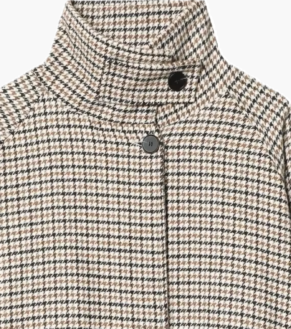 SOERA Amelia High-Collar Houndstooth Cropped Jacket - Top - SOERA-085187-ASP-L-68611 Beige L