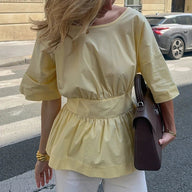 Cecile Ruffled Backless Blouse