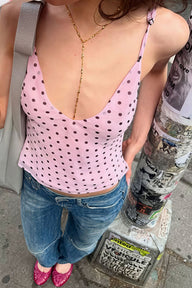 Tatum Polka Dot V-Neck Cami Top